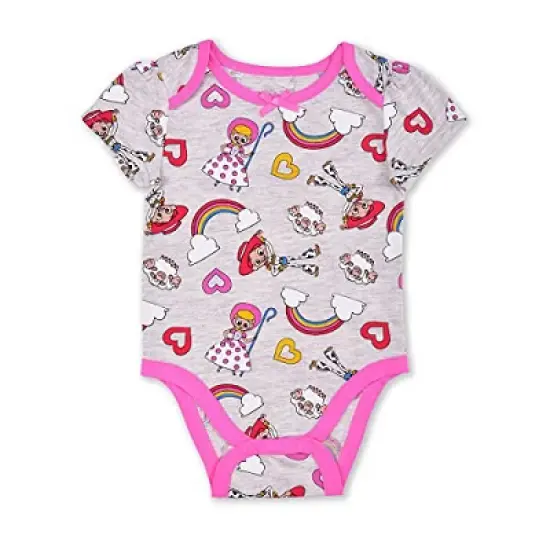 Disney Girl's 3-Pack Toy Story Character Print Baby Bodysuit Creeper Set For Infants image {3}