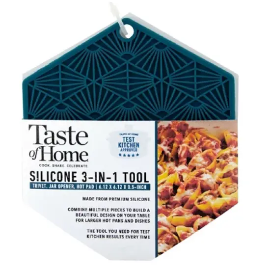 Taste of Home 2pc Silicone Tool Sea Green: Dishwasher-Safe Trivets for Hot Dishes, Kitchen Hot Pads image {2}