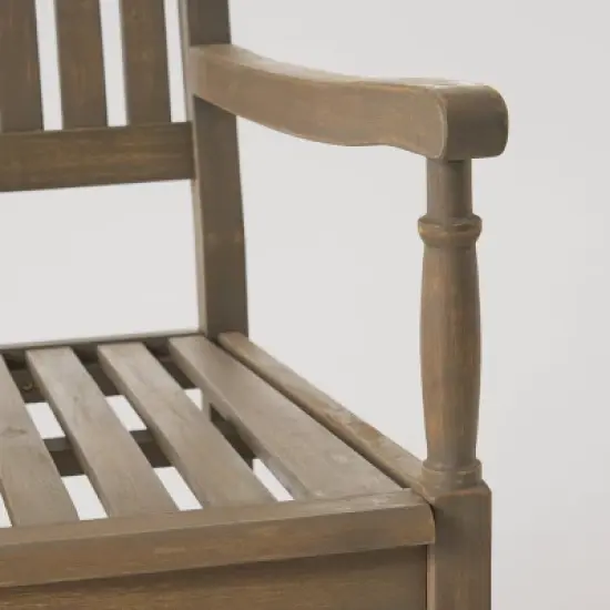 Arcadia 2pc Acacia Wood Rocking Chair and Side Table Set  Gray - Christopher Knight Home image {3}