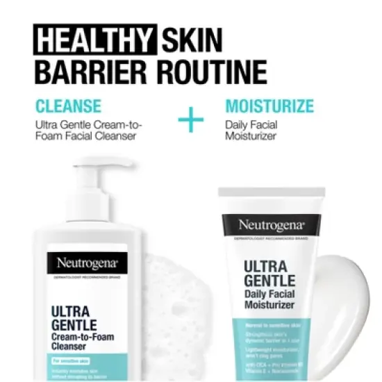 Neutrogena Ultra Gentle Cream-to-Foam Face Cleanser - Fragrance Free - 8.5 fl oz image {9}