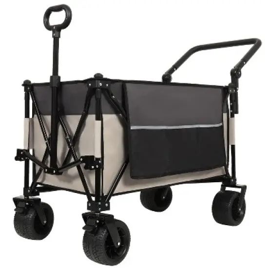 Multi-Functional Push-Pull Folding Wagon Cart with Rotating Handle & 360&deg; All-Terrain Wheels &ndash; Heavy-Duty, Adjustable Design, Large Capacity image {12}
