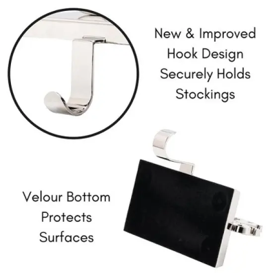 BirdRock Home Reindeer and Santa Claus Stocking Holder Set for Mantle image {2}