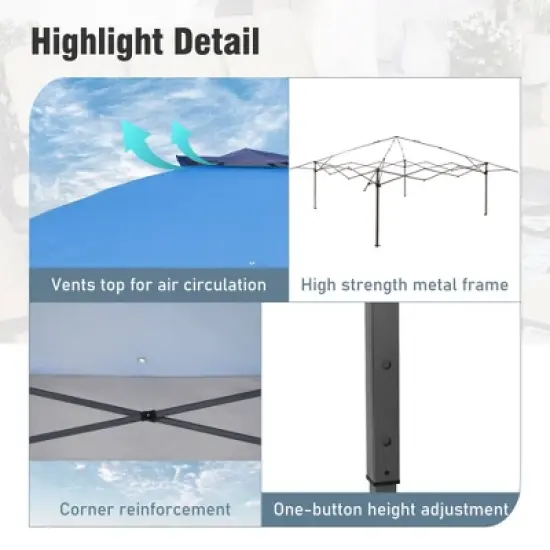Captiva Designs 13&rsquo; x 13&rsquo; Pop-Up Canopy Tent - Instant Folding Shelter for Large Outdoor Sun Protection image {10}