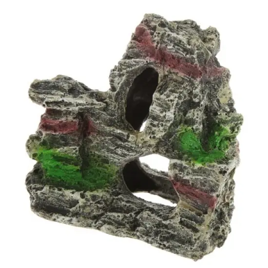 Unique Bargains Aquarium Terrariums Mountain for Fish Tank Landscape Decoration White Gray 3.46" 1pcs image {6}