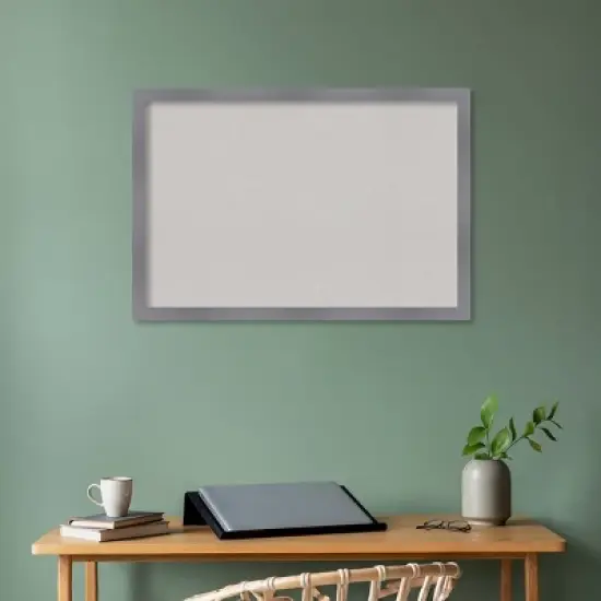 38"x26" Edwin Wood Frame Gray Cork Board - Amanti Art image {7}