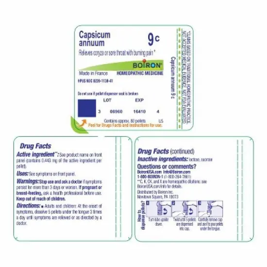 Capsicum Annuum 9C by Boiron Homeopathic Single Medicine For Allergy  -  80 Pellet image {1}