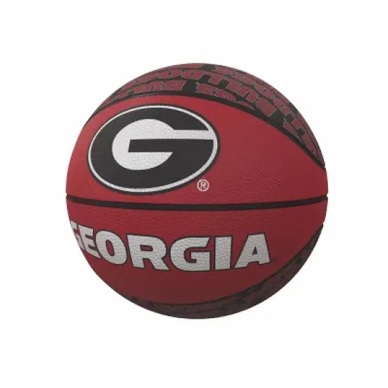 NCAA Georgia Bulldogs Repeating Logo Mini-Size Basketball: Rubber Shell, All Ages image {1}