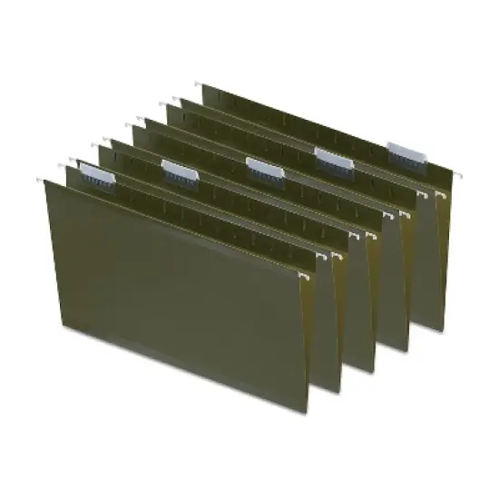 MyOfficeInnovations Recycled Reinforced Hanging File Folders 5-Tab Lgl Std Gn 25/BX 726595 image {6}