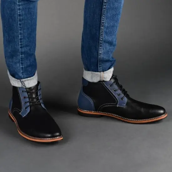 Vance Co. Medium and Wide Width Mens Franco Tru Comfort Foam Lace-up Round Toe Chukka Boot image {8}