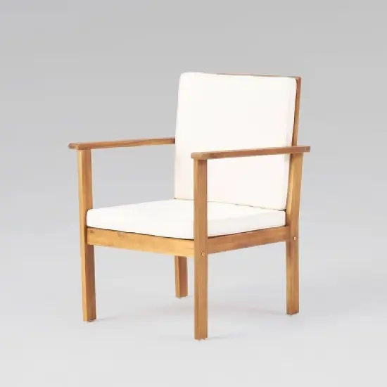 Luciano 8pc Acacia Wood Modern Chat Set - Brown Patina/Cream - Christopher Knight Home image {3}