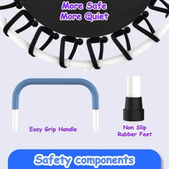 Jump Into Fun 36" Kids Trampoline with Handle, Indoor Mini Trampoline for Kids, Toddlers Small Rebounder Fitness Trampoline image {7}