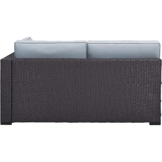 HomeStock Biscayne Outdoor  Wicker Sectional Loveseat image {5}