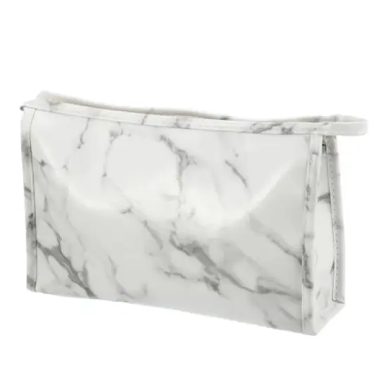 Unique Bargains Makeup Bag Cosmetic Travel Bag Make Up Brush Organizer Bag Marble Makeup Storage Toiletry Bag for Women 9"x3"x6" 1 Pcs image {6}