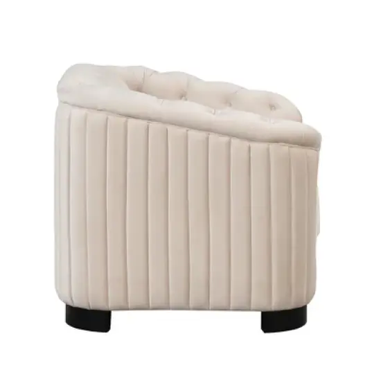 Modern Velvet Upholstered Accent Sofa Chair with Thick Removable Cushion-ModernLuxe image {5}