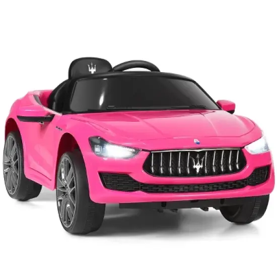 Costway 12V Maserati Licensed Kids Ride on Car w/ RC Remote Control Led Lights MP3 BluePinkWhite image {10}