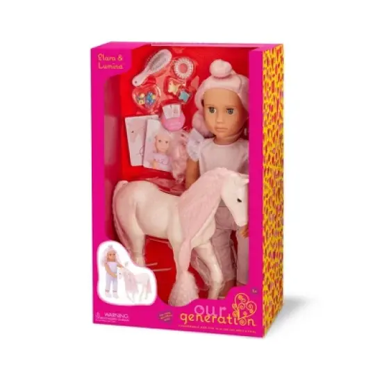 Our Generation Elara & Lumina 18" Doll & Foal Hair Play Set image {6}