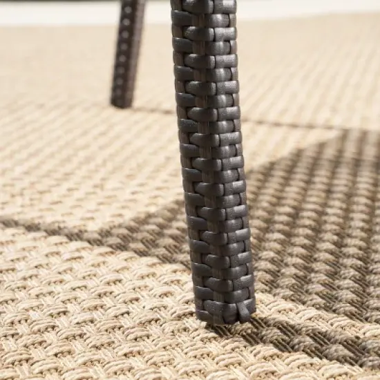 Sherman Oaks 6pc Aluminum/Wicker Patio Dining Set - Brown/White - Christopher Knight Home image {5}