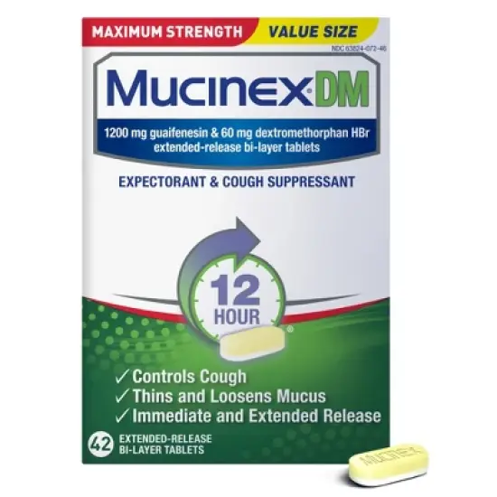 Mucinex DM Max Strength 12 Hour Cough Medicine - Tablets image {14}