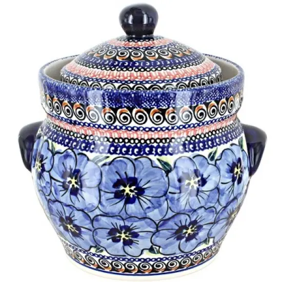 Blue Rose Polish Pottery 1125 Zaklady Small Container image {2}