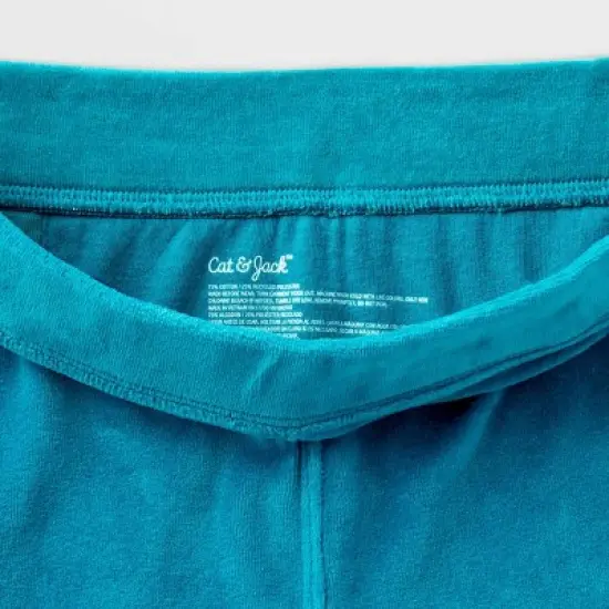 Girls' Adaptive Velour Flare Pull-On Pants - Cat & Jack&trade; Teal Blue image {2}