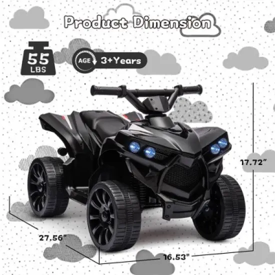 Kids 6V ATV, 4 Wheeler Ride on Quad Car Toy with LED Lights image {5}