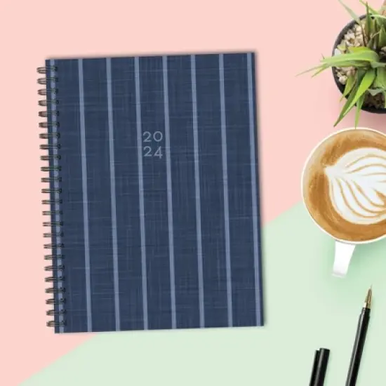 Willow Creek Press 2024 Weekly Planner 8.5"x6.5" Softcover Denim Stripe image {4}