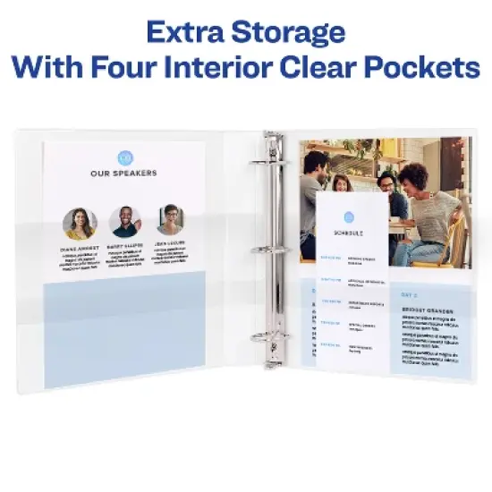 Avery Nonstick Heavy-Duty View 3 Ring Binder, 0.5" Slant Rings, 1 White Binder (05234) image {5}