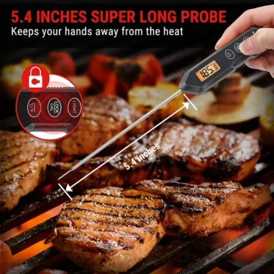ThermoPro TP15HW Waterproof Digital Instant Read Meat Thermometer Food Turkey Cooking Kitchen Thermometer with Magnet and Backlight image {7}