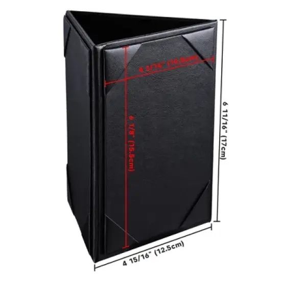 WeChef 10Packs 4"x 6" 3 Sides Table Tent Holder Menu Holder for Bar Cafe Restaurant Black image {5}
