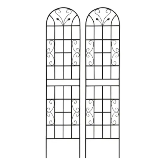 Black Metal Garden Trellis for Climbing Plants, 86.7'H x 19.7'W, Rustproof Outdoor Plant Support for Roses, Vines & Vegetables image {11}