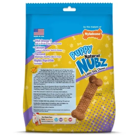Nylabone Nubz Puppy Turkey and Sweet Potato Dental Dog Treats - 13.2oz image {1}