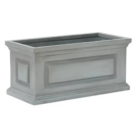 LuxenHome Gray MgO Rectangular Box Flower Pot Planter image {9}