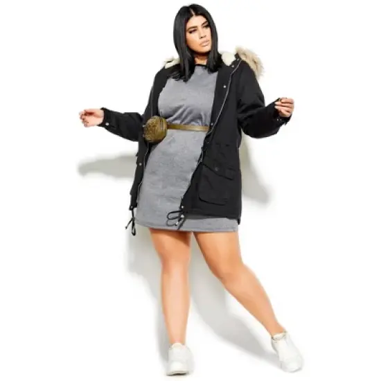 Women's Plus Size Explorer Parka - black | CITY CHIC image {3}