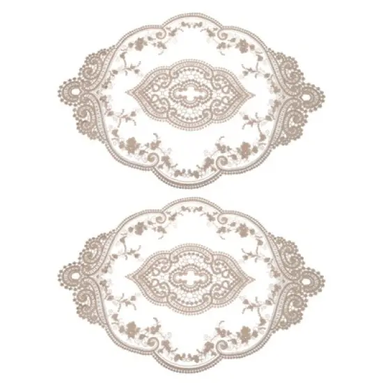 Unique Bargains Polyester Flexible Embroidery Vintage Pattern Washable Table Place Mats 2 Pcs image {19}