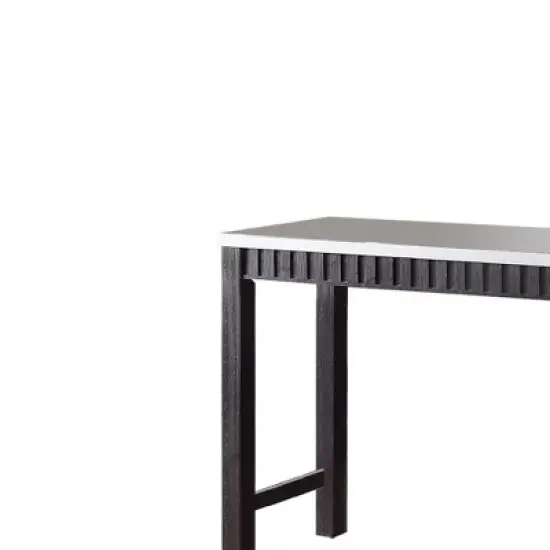 60" Necalli Marble Top Counter Height Dining Set Weathered Espresso - Acme Furniture image {1}