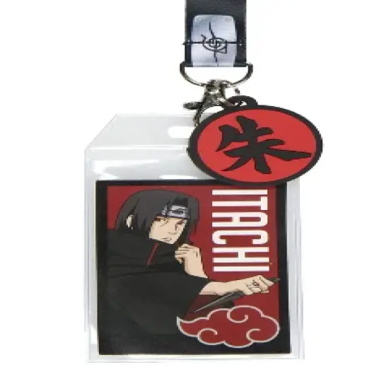 Naruto Itachi Uchiha ID Badge Holder Lanyard w/ Rubber Pendant image {1}