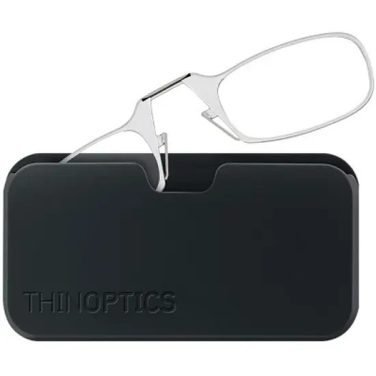 ThinOptics Armless Glasses with Universal Case - Clear Frame, Black Pod image {1}