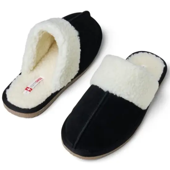 Alpine Swiss Lucy Womens Genuine Suede Memory Foam Scuff Slippers image {4}