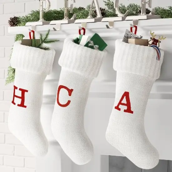 Knit Monogram Christmas Stocking White - Wondershop&trade; image {1}