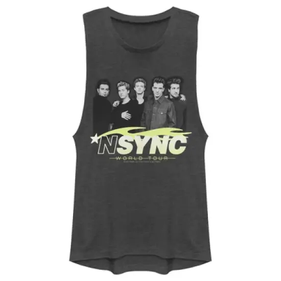 Junior's NSYNC World Tour Poster Festival Muscle Tee image {3}