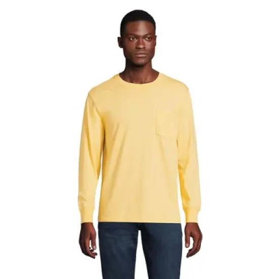 Lands' End Men's Super-T Long Sleeve T-Shirt with Pocket image {12}