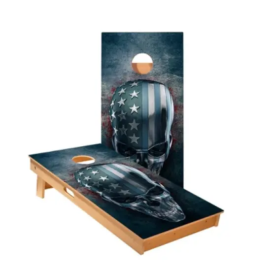Skips Garage USA Skull Cornhole Boards - ACA Star Series image {1}