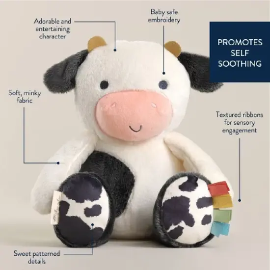 Itzy Ritzy Sweetie Snuggles Plush Stuffed Animal - Cow image {3}