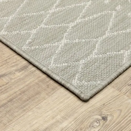 Paloma Primitive Geometric Patio Rug Gray/Ivory - Captiv8e Designs image {1}