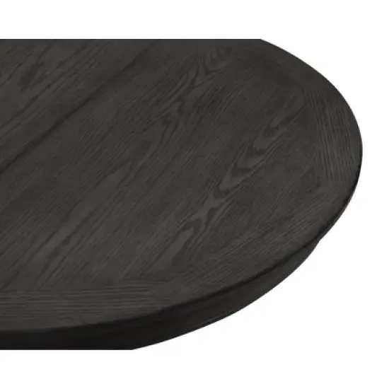 Round Counter Height Table with Pedestal Base and Extendable Dining Table Gray - Benzara image {2}
