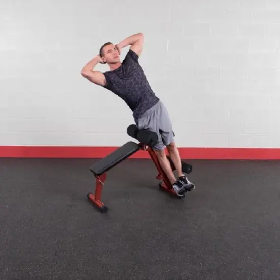 Best Fitness Ab Board Hyper Extension Bench - Black/Maroon image {4}
