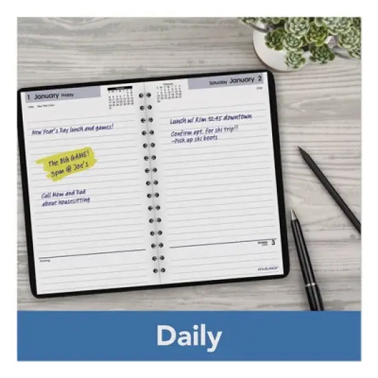 DayMinder Daily Appointment Book, 8 x 5, Black Cover, 12-Month (Jan to Dec): 2026 image {5}