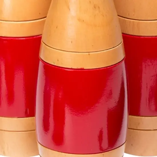 Toy Time 10-Pin Lawn Bowling Game/Skittle Ball Set With Mesh Bag - Red image {7}