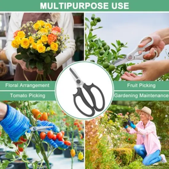 Unique Bargains Stainless Steel Garden Comfortable Grip Pruning Shears image {5}