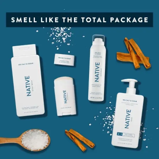 Native Sea Salt & Cedar Deodorant for Men - 2.65oz image {6}